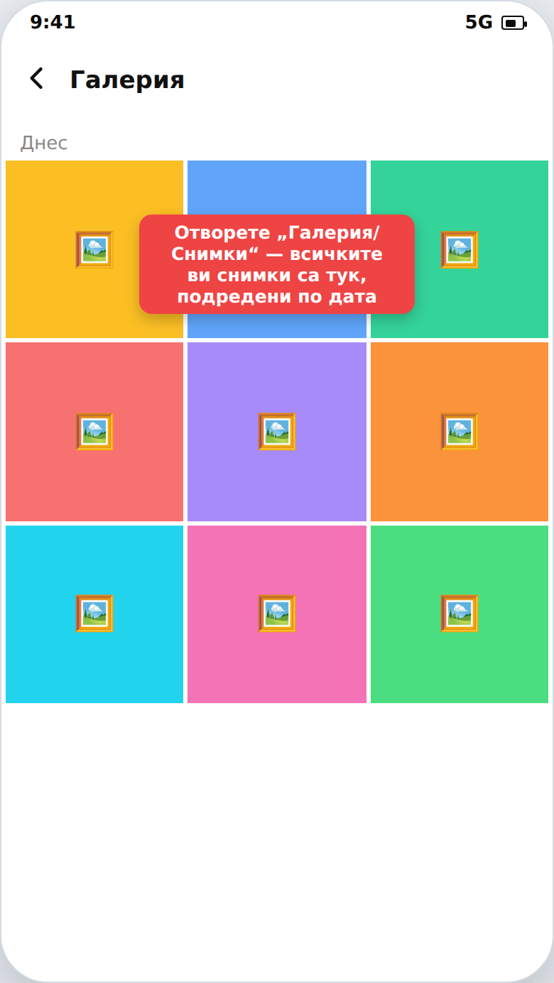 Галерия със снимките, подредени по дата