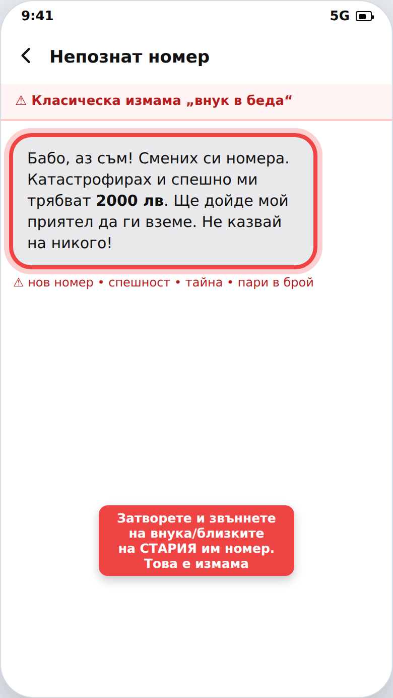 Измама „внук в беда“, който иска пари спешно