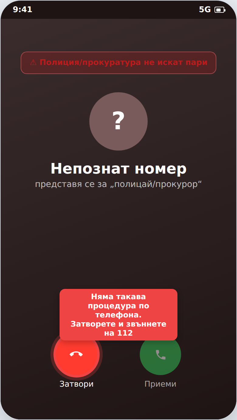 Фалшиво обаждане „от полицай/прокурор“ — измама