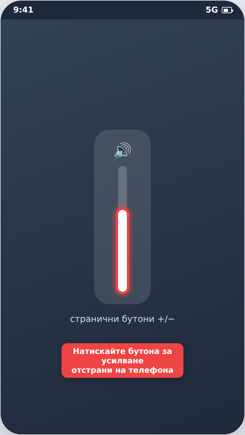 Промяна на силата на звука със страничните бутони